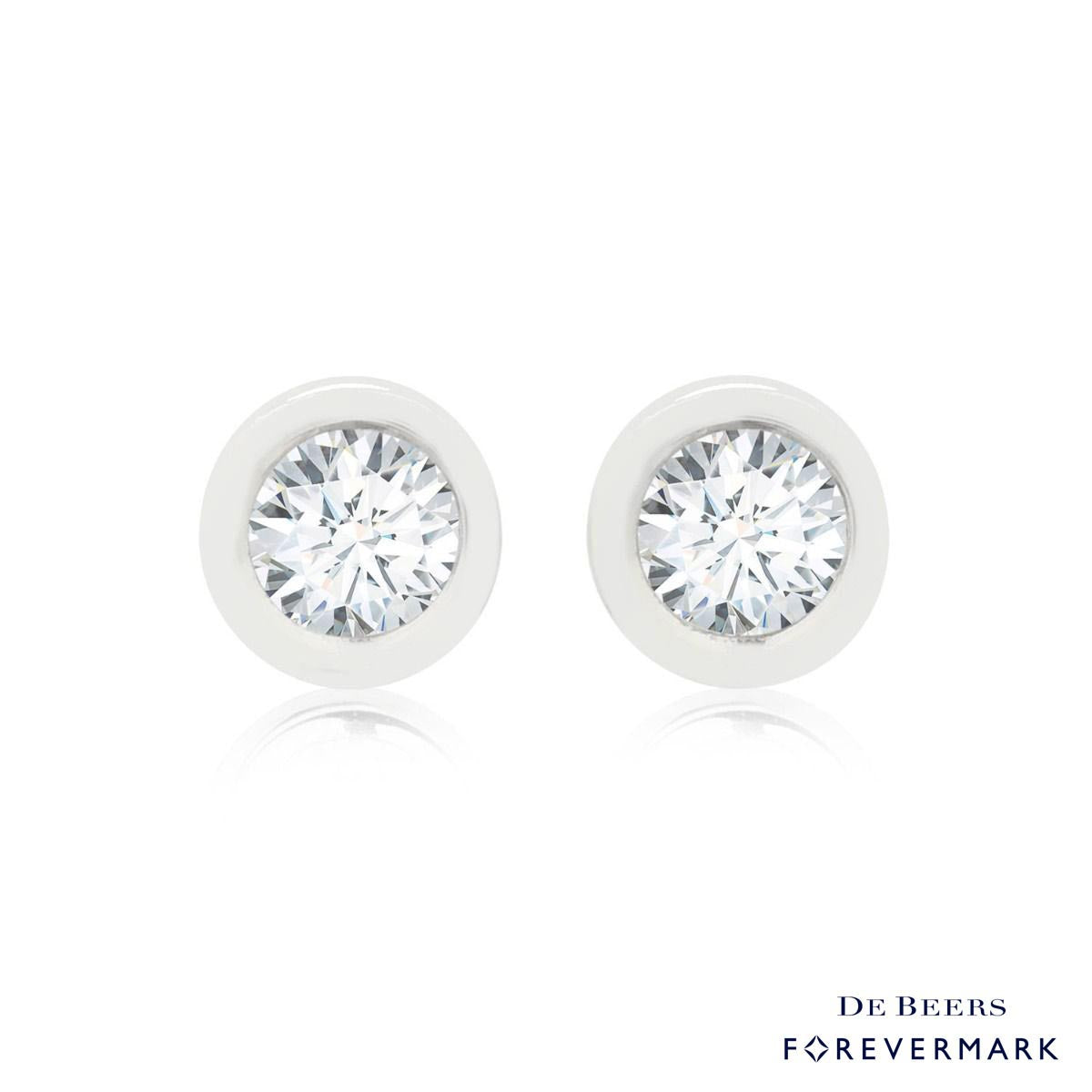Forevermark Diamond Bezel Stud Earrings in 18kt White Gold (1/4ct tw)