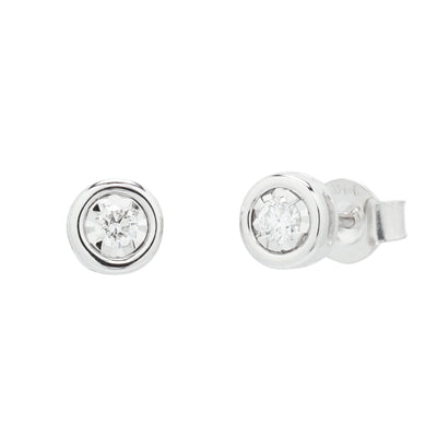 Diamond Bezel Stud Earrings in 14kt White Gold (1/7ct tw)