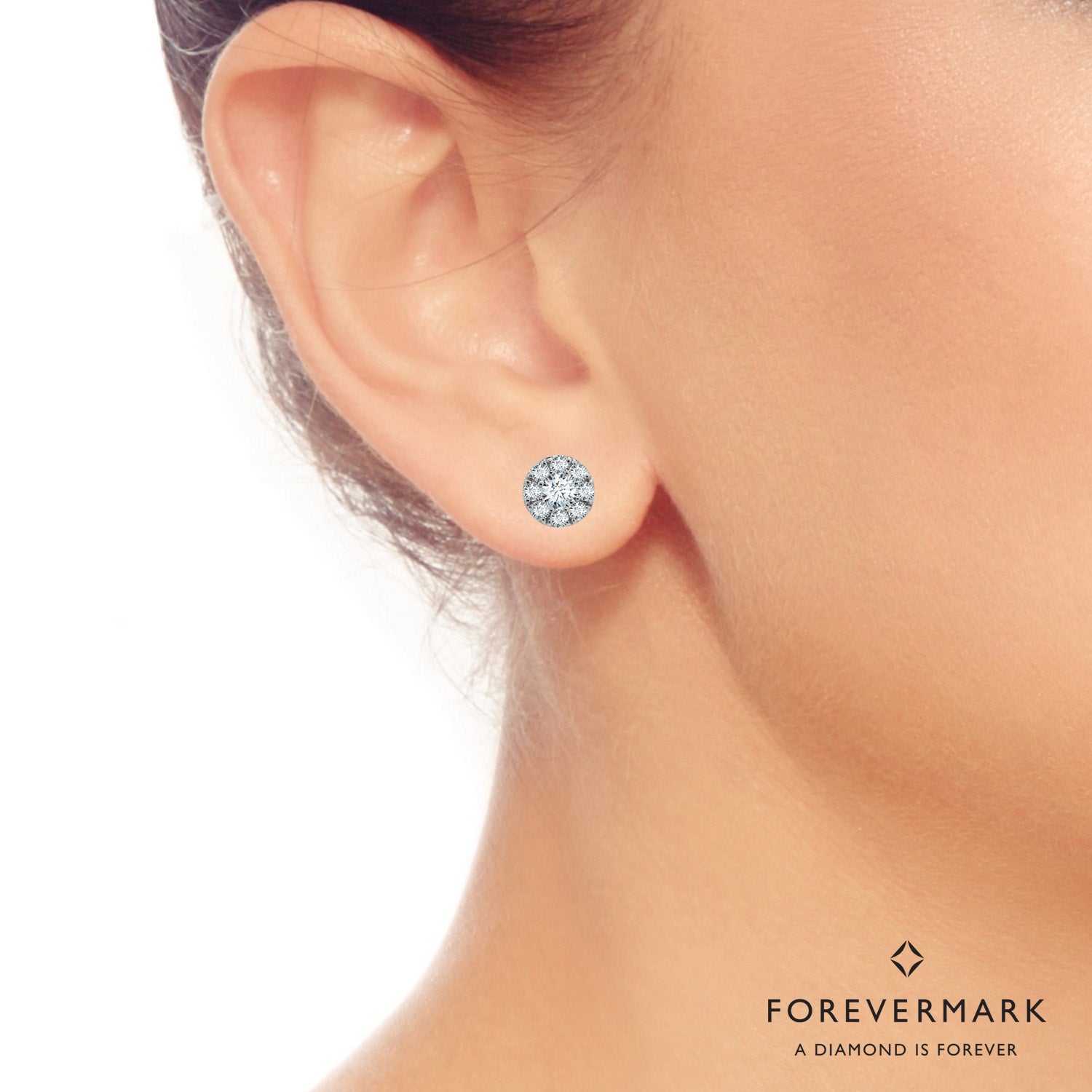 Forevermark Eternal Collection Diamond Halo Earrings in 18kt White Gold (1/3ct tw)