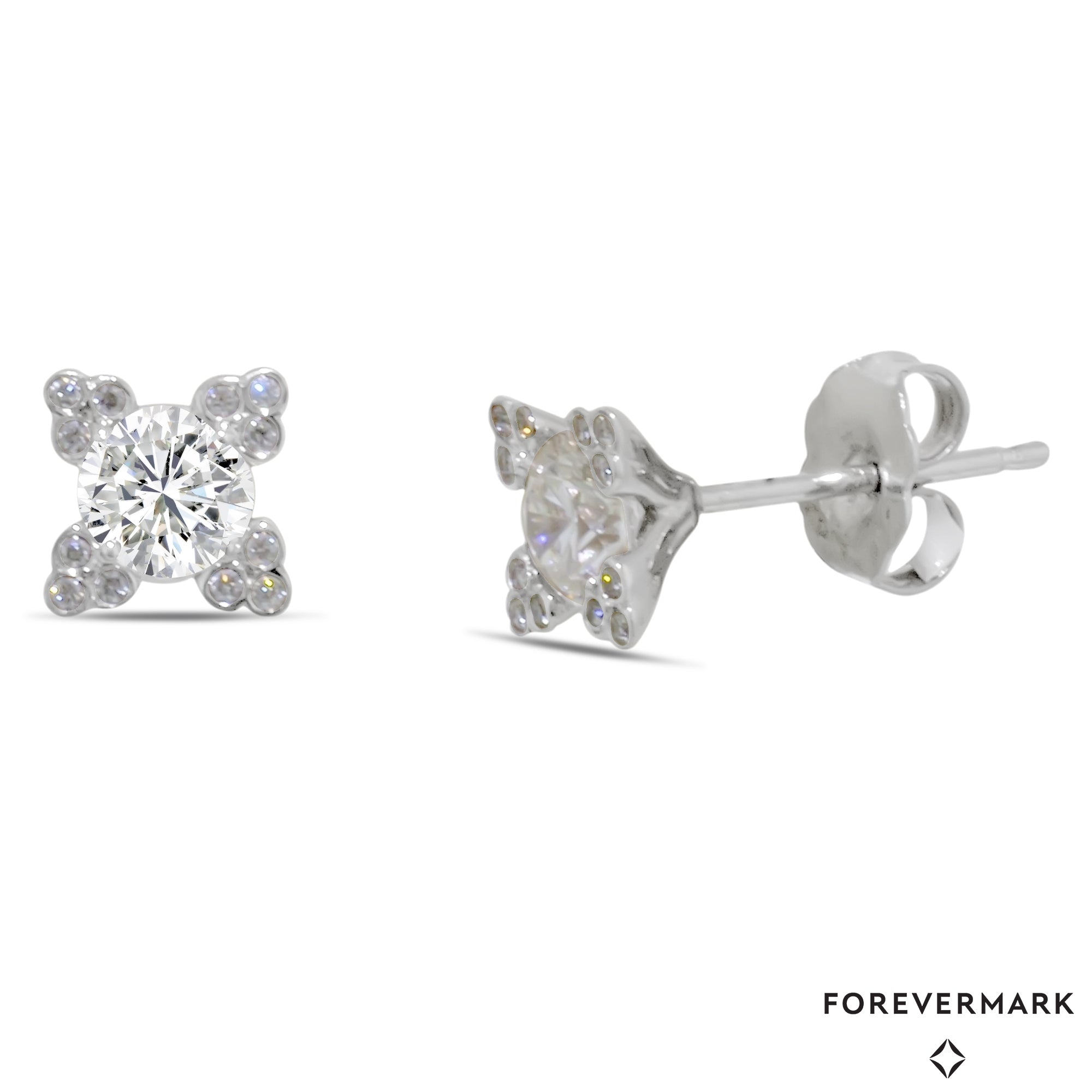 De Beers Forevermark Diamond Stud Earrings in 18kt White Gold (3/4ct tw)