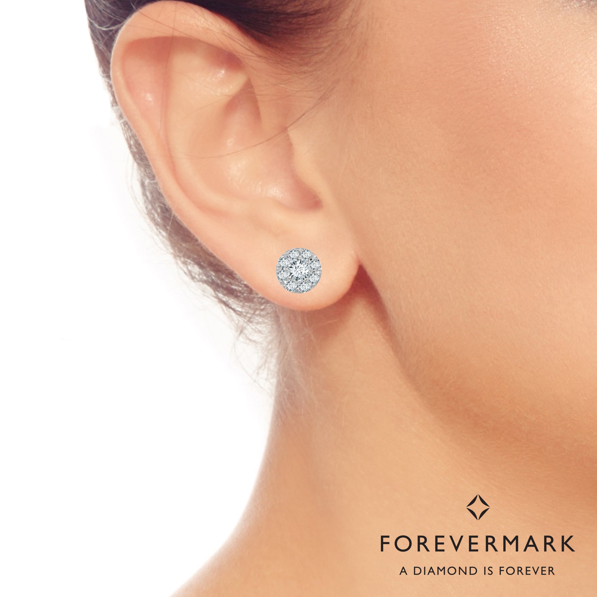 Forevermark Eternal Collection Diamond Halo Earrings in 18kt White Gold (3/4ct tw)