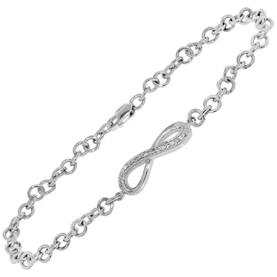 Diamond Infinity Bracelet in Sterling Silver (1/10ct tw)
