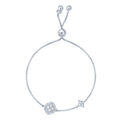 Northern Star Diamond Celestial Collection Bolo Bracelet in Sterling Silver (1/10ct tw)