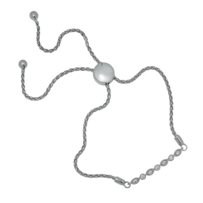 Diamond Bolo Bracelet in Sterling Silver (1/7ct tw)
