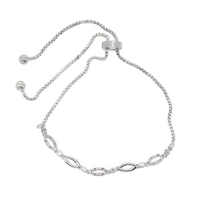 Diamond Bolo Bracelet in Sterling Silver (1/10ct tw)
