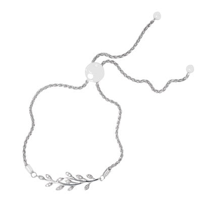 Diamond Bolo Bracelet in Sterling Silver (1/10ct tw)