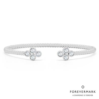 Forevermark Diamond Flex Bangle Bracelet in 18kt White Gold (3/4ct tw)