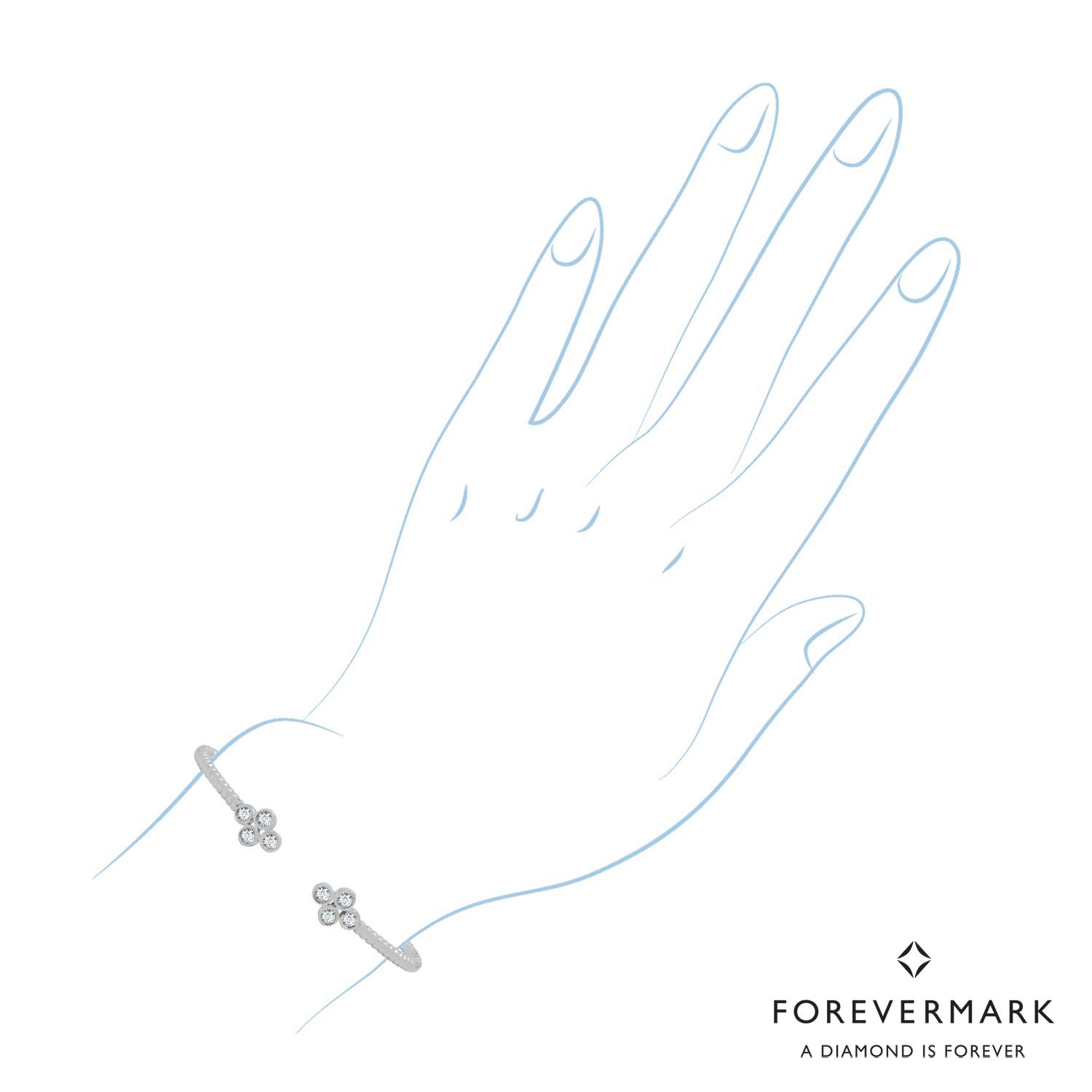 De Beers Forevermark Diamond Flex Bangle Bracelet in 18kt White Gold (3/4ct tw)