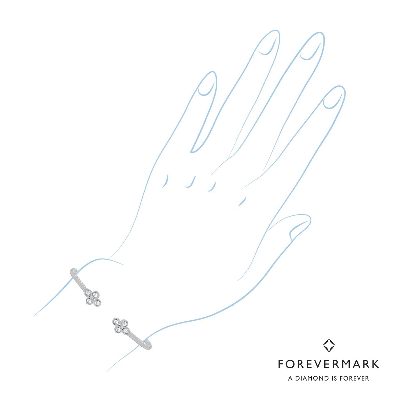 Forevermark Diamond Flex Bangle Bracelet in 18kt White Gold (3/4ct tw)