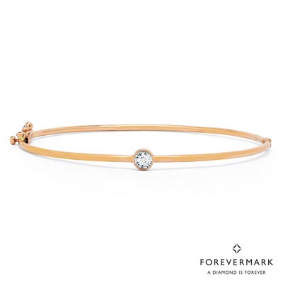 Forevermark Diamond Bezel Bangle Bracelet in 18kt Rose Gold (1/4ct)