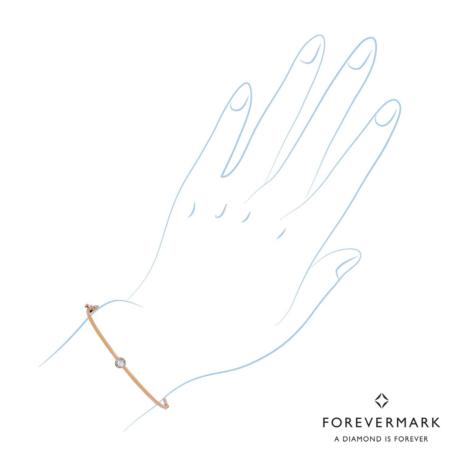 Forevermark Diamond Bezel Bangle Bracelet in 18kt Rose Gold (1/4ct)