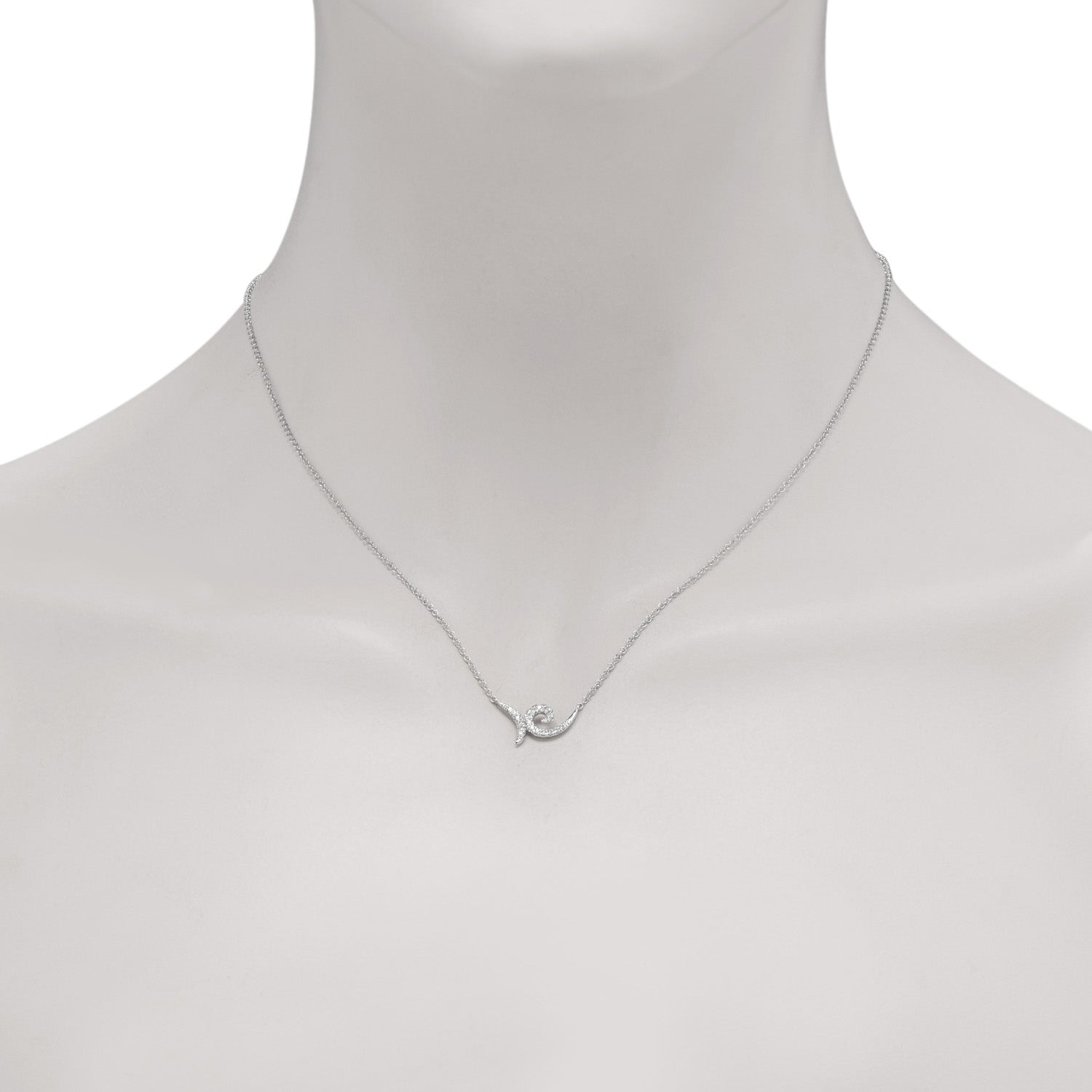 Gabriel Diamond Fashion Necklace in 14kt White Gold (1/10ct tw)