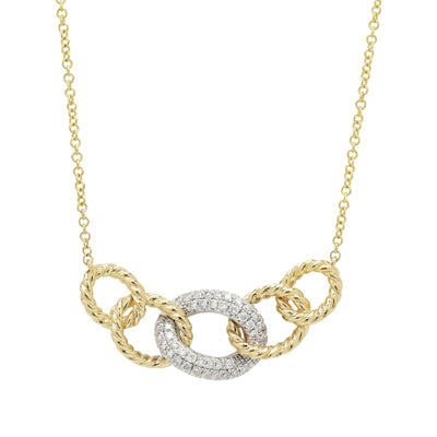 Gabriel Diamond Fashion Necklace in 14kt Yellow Gold (1/5ct tw)