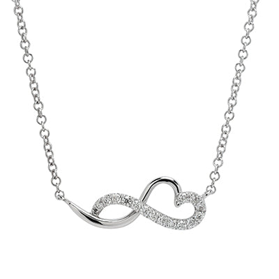 Gabriel Diamond Eternal Love Necklace in 14kt White Gold (1/10ct tw)