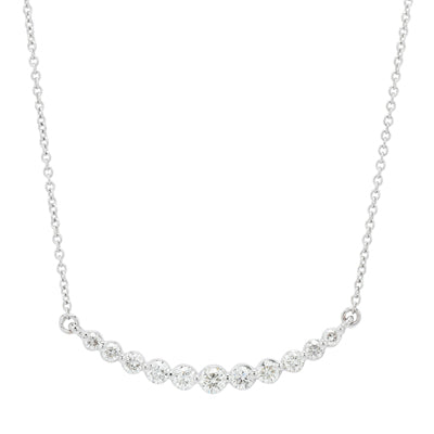 Graduated Diamond Bar Necklace in 14kt White Gold (1/2ct tw)