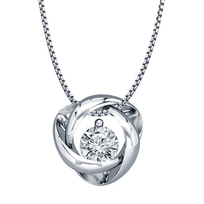 Northern Star Diamond Love Knot Collection Necklace in Sterling Silver (1/10ct tw)