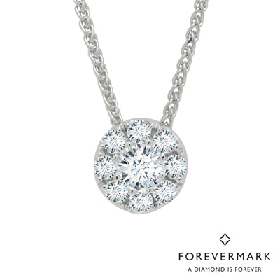 Eternal Collection Diamond Halo Necklace in 18kt White Gold (1/5ct tw)