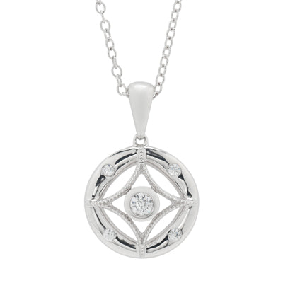 Northern Star Diamond Celestial Collection Necklace in Sterling Silver (1/10ct tw)