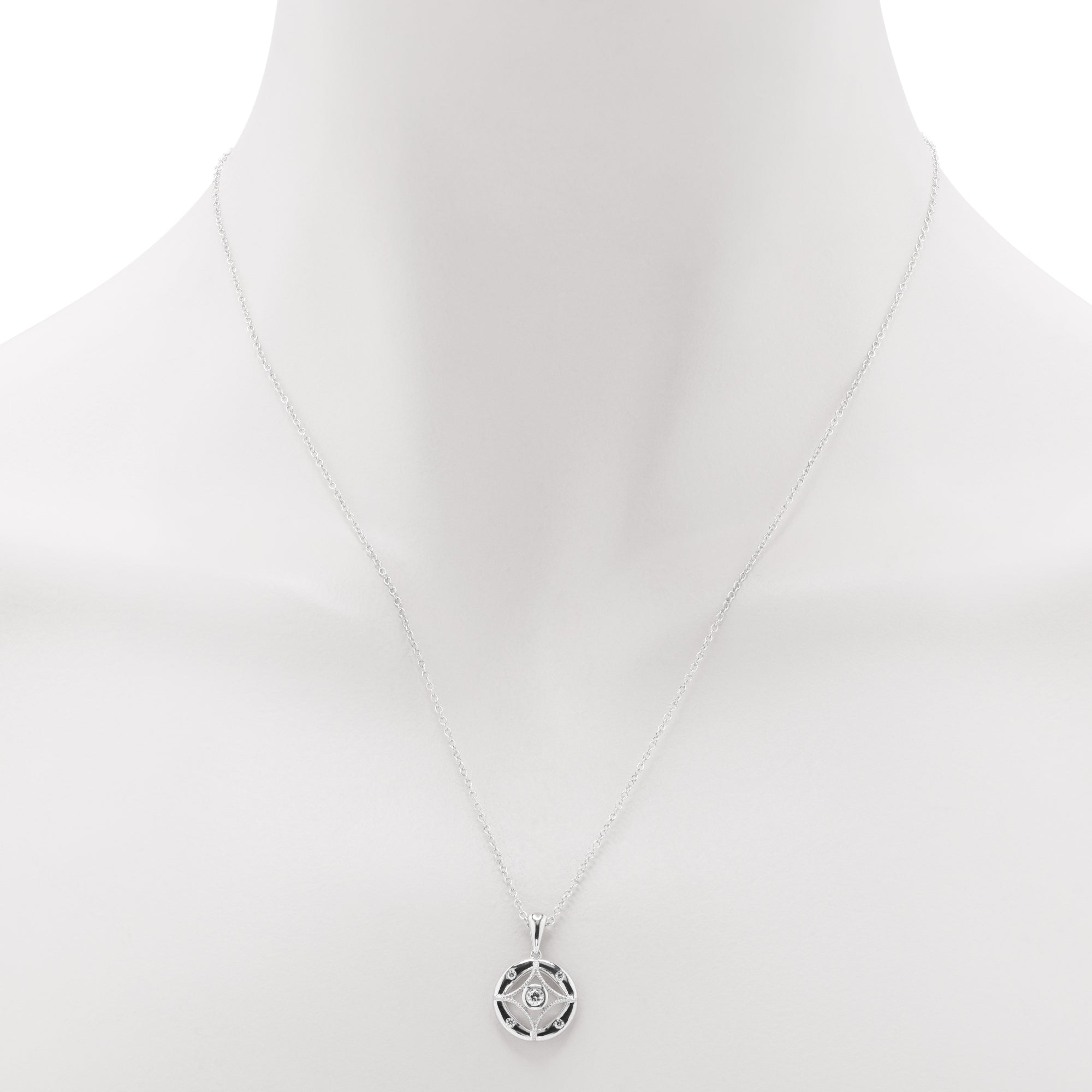 Northern Star Diamond Celestial Collection Necklace in Sterling Silver (1/10ct tw)