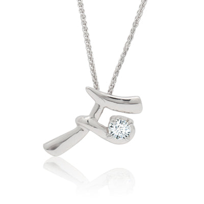 Forevermark F Initial Diamond Necklace in 18kt White Gold (1/10ct)