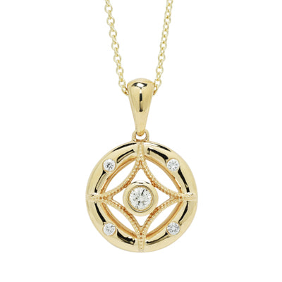 Northern Star Diamond Celestial Collection Necklace in 14kt Yellow Gold (1/10ct tw)