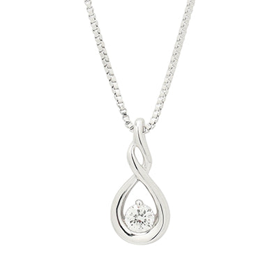 Northern Star Diamond Embrace Collection Necklace in Sterling Silver (1/10ct)
