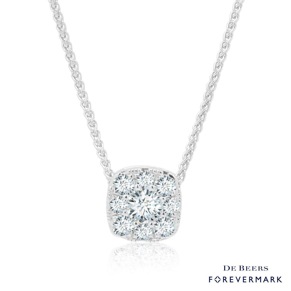 Forevermark Eternal Collection Diamond Halo Necklace in 18kt White Gold (1/4ct tw)