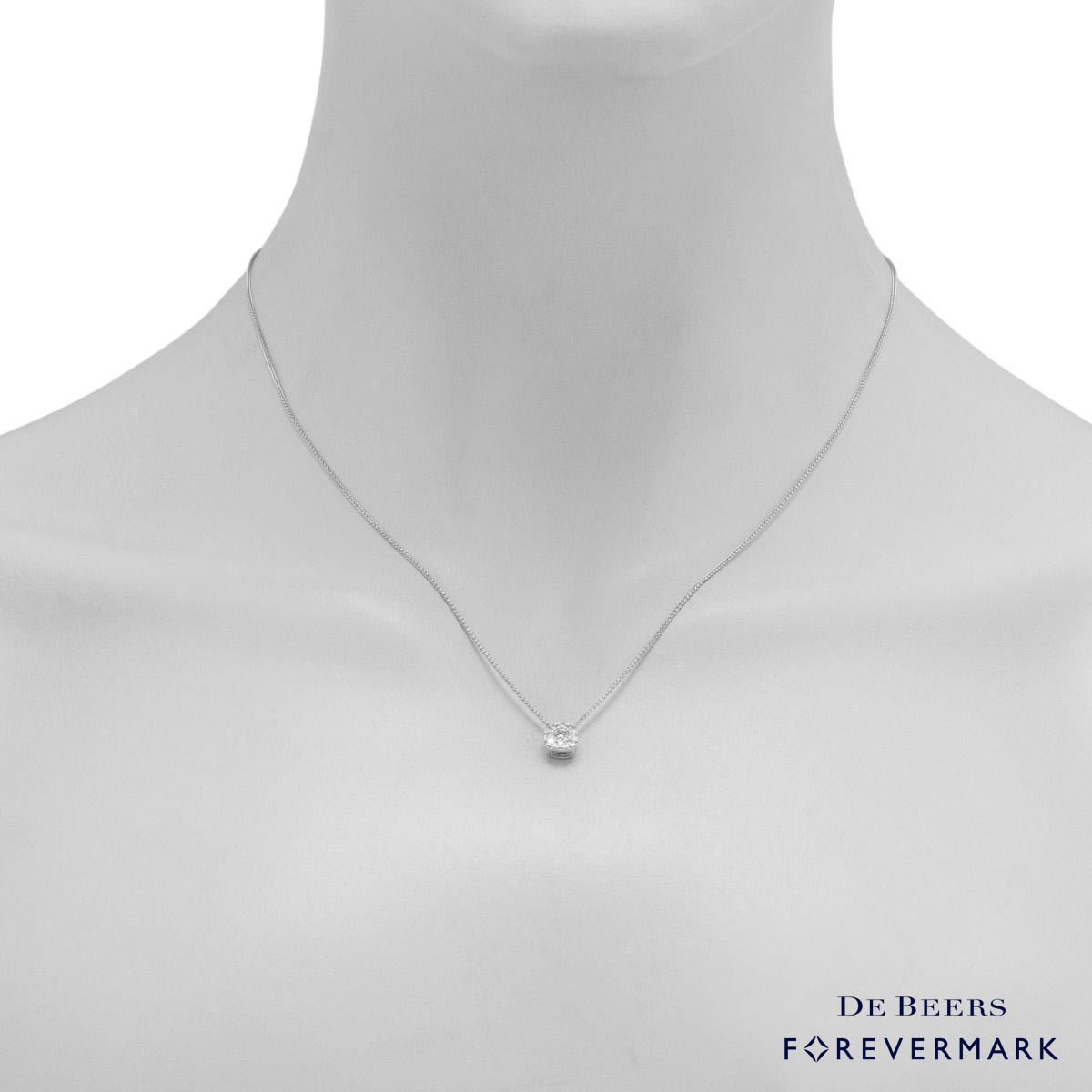 Forevermark Eternal Collection Diamond Halo Necklace in 18kt White Gold (1/4ct tw)