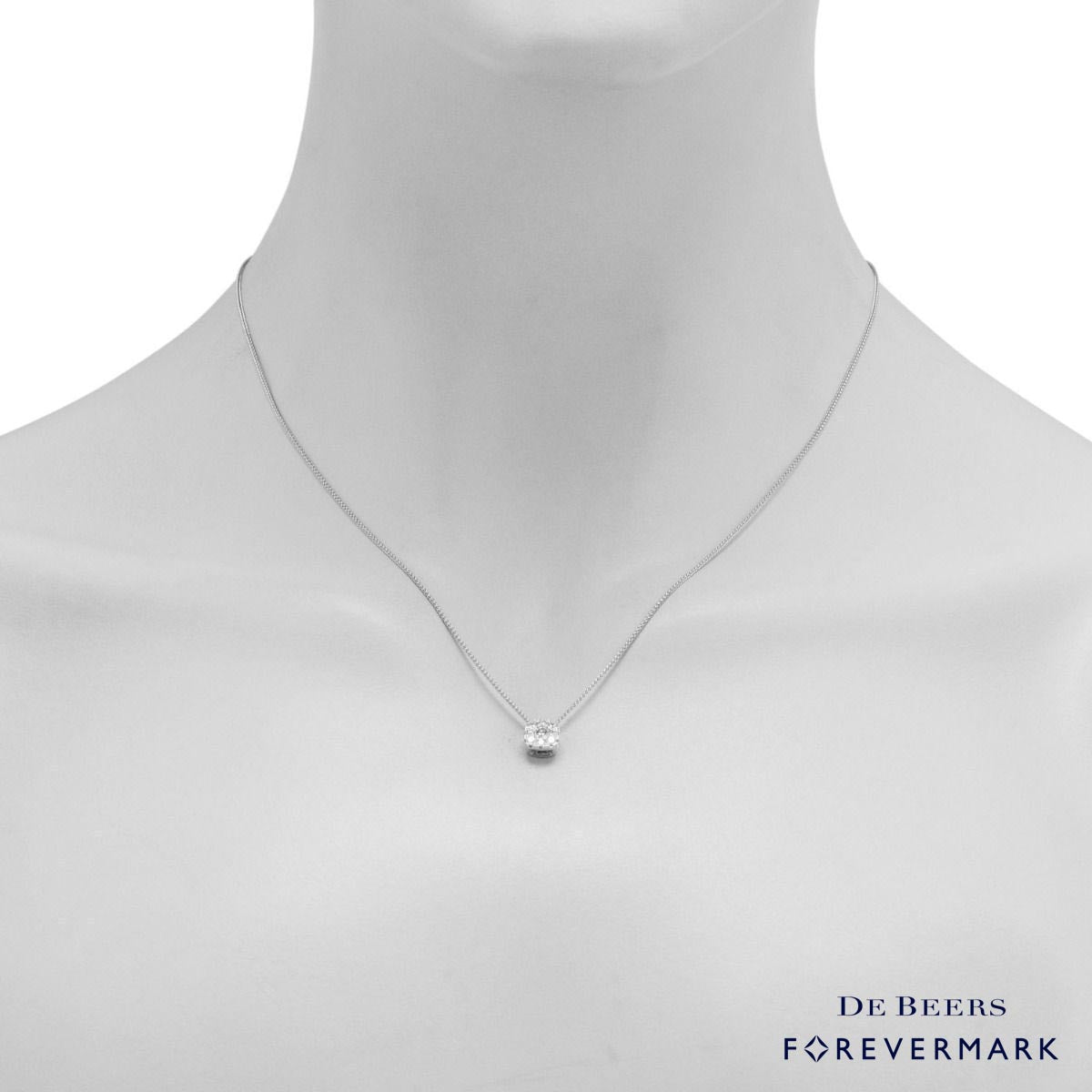 Forevermark Eternal Collection Diamond Halo Necklace in 18kt White Gold (1/3ct tw)