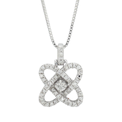 Diamond Love's Crossing Necklace in 14kt White Gold (1/4ct tw)
