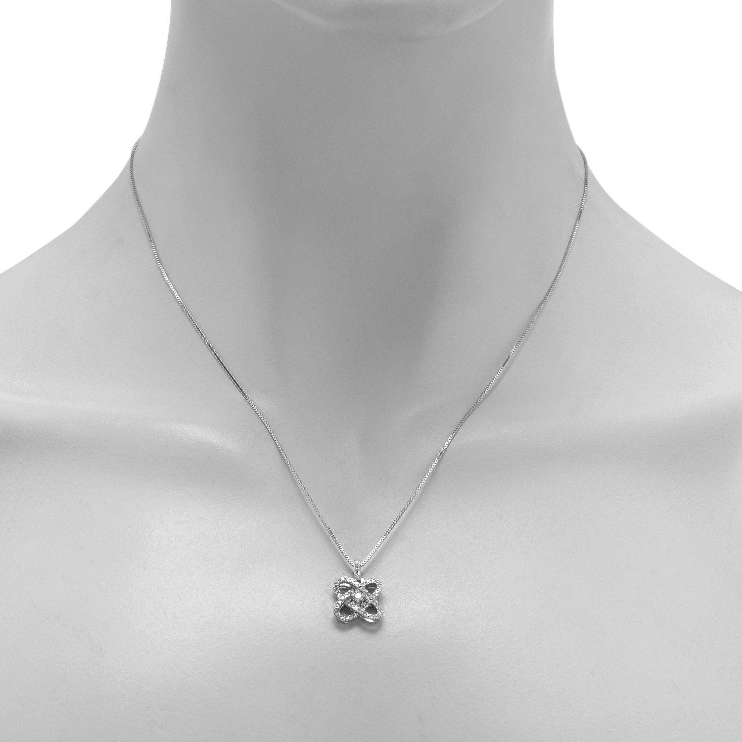 Diamond Love's Crossing Necklace in 14kt White Gold (1/4ct tw)