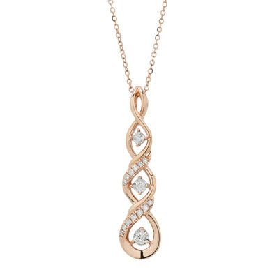 Diamond Necklace in 14kt Rose Gold (1/7ct tw)