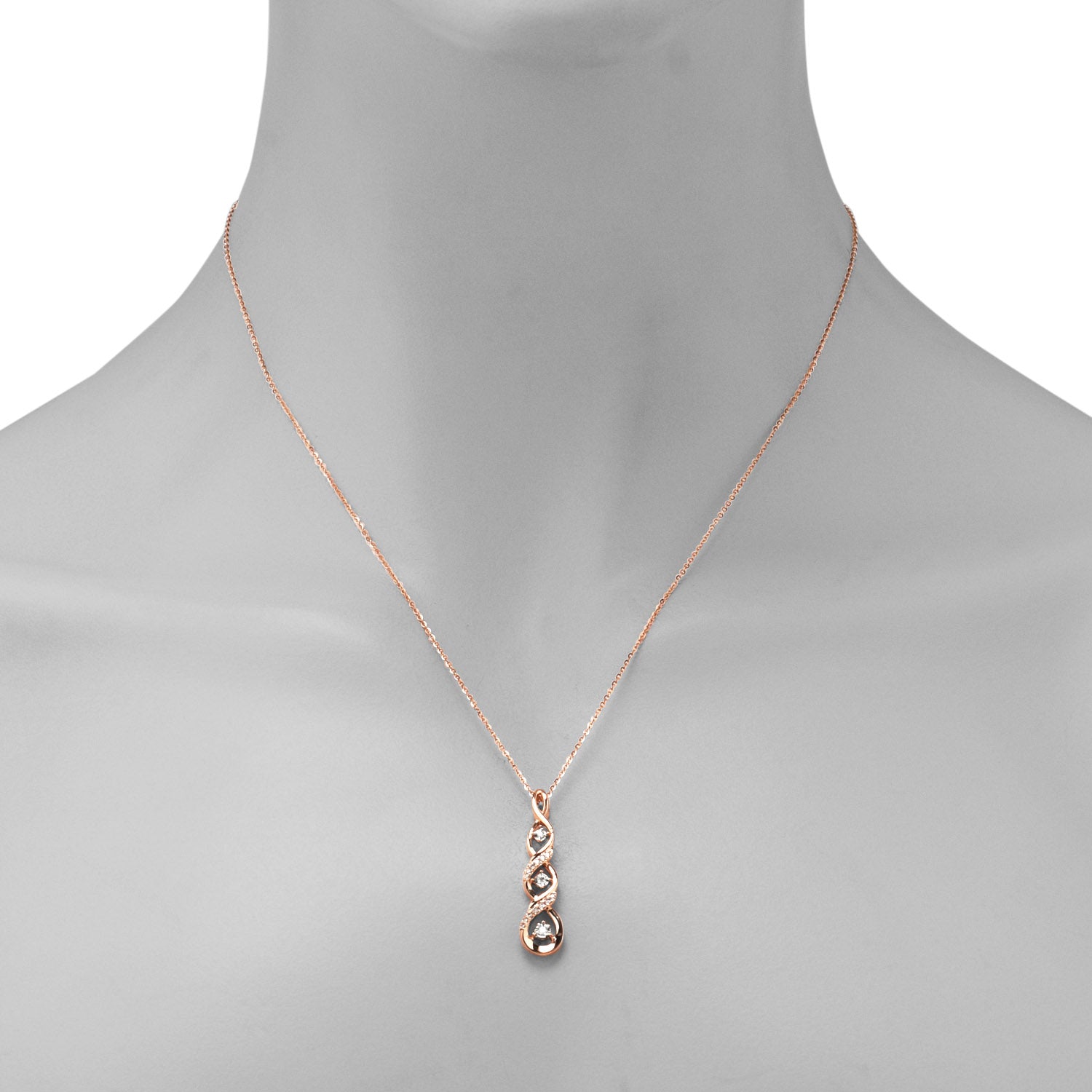 Diamond Necklace in 14kt Rose Gold (1/7ct tw)