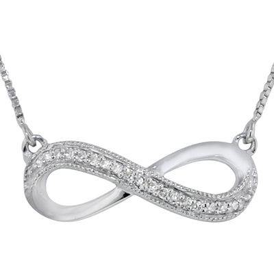 Diamond Infinity Necklace in Sterling Silver (1/20ct tw)