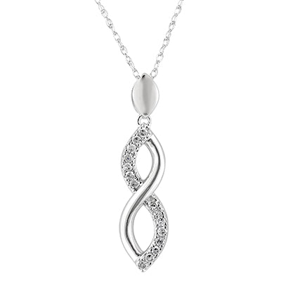Diamond Twist Necklace in 10kt White Gold (1/10ct tw)