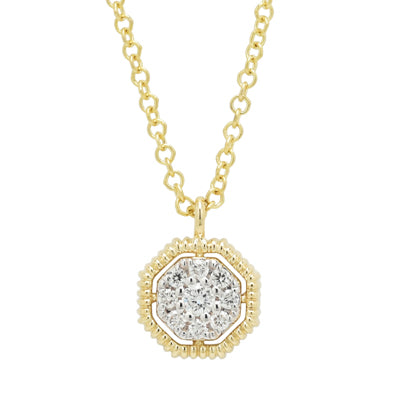 Gabriel Diamond Pave Necklace in 14kt Yellow Gold (1/10ct tw)