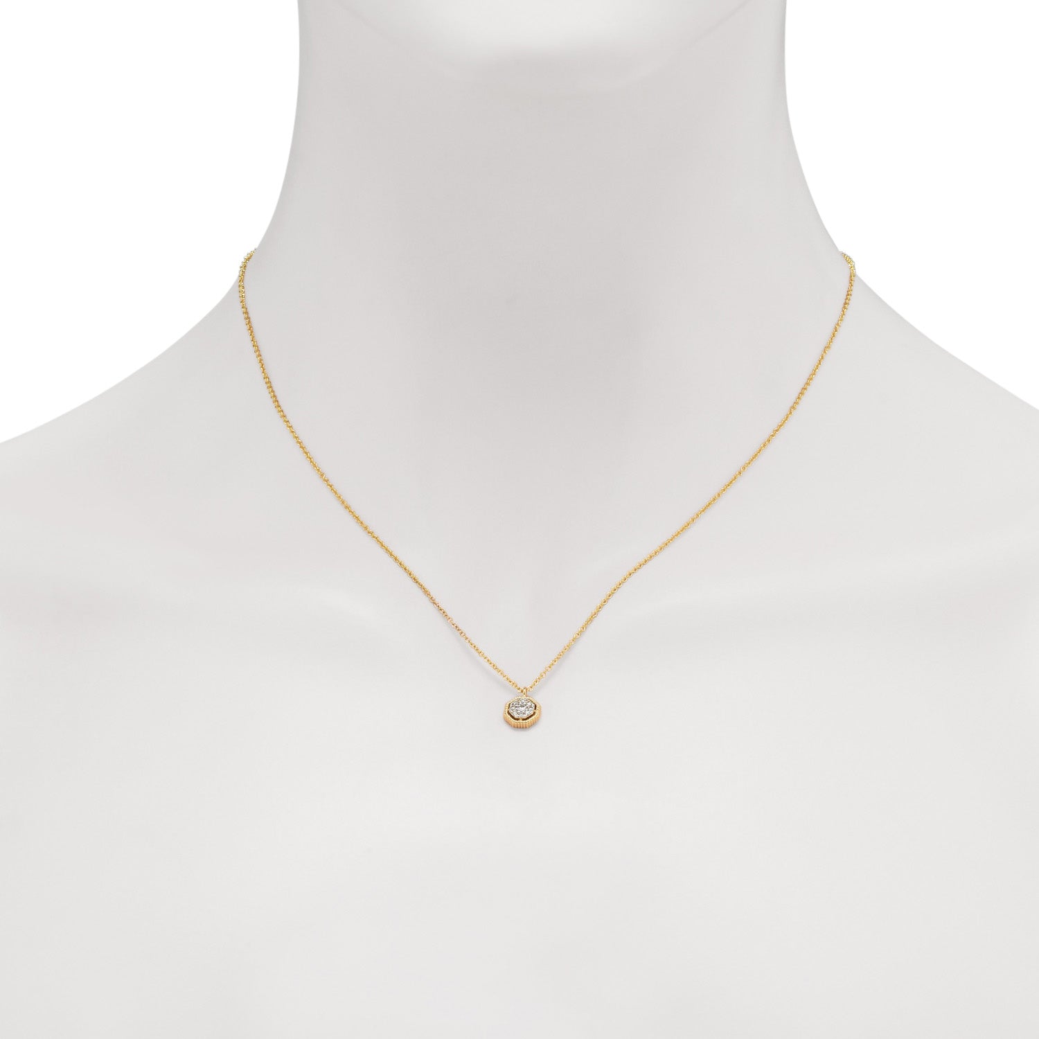 Gabriel Diamond Pave Necklace in 14kt Yellow Gold (1/10ct tw)