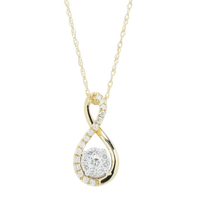 Lovebright Diamond Infinity Necklace in 14kt Yellow Gold (1/5ct tw)