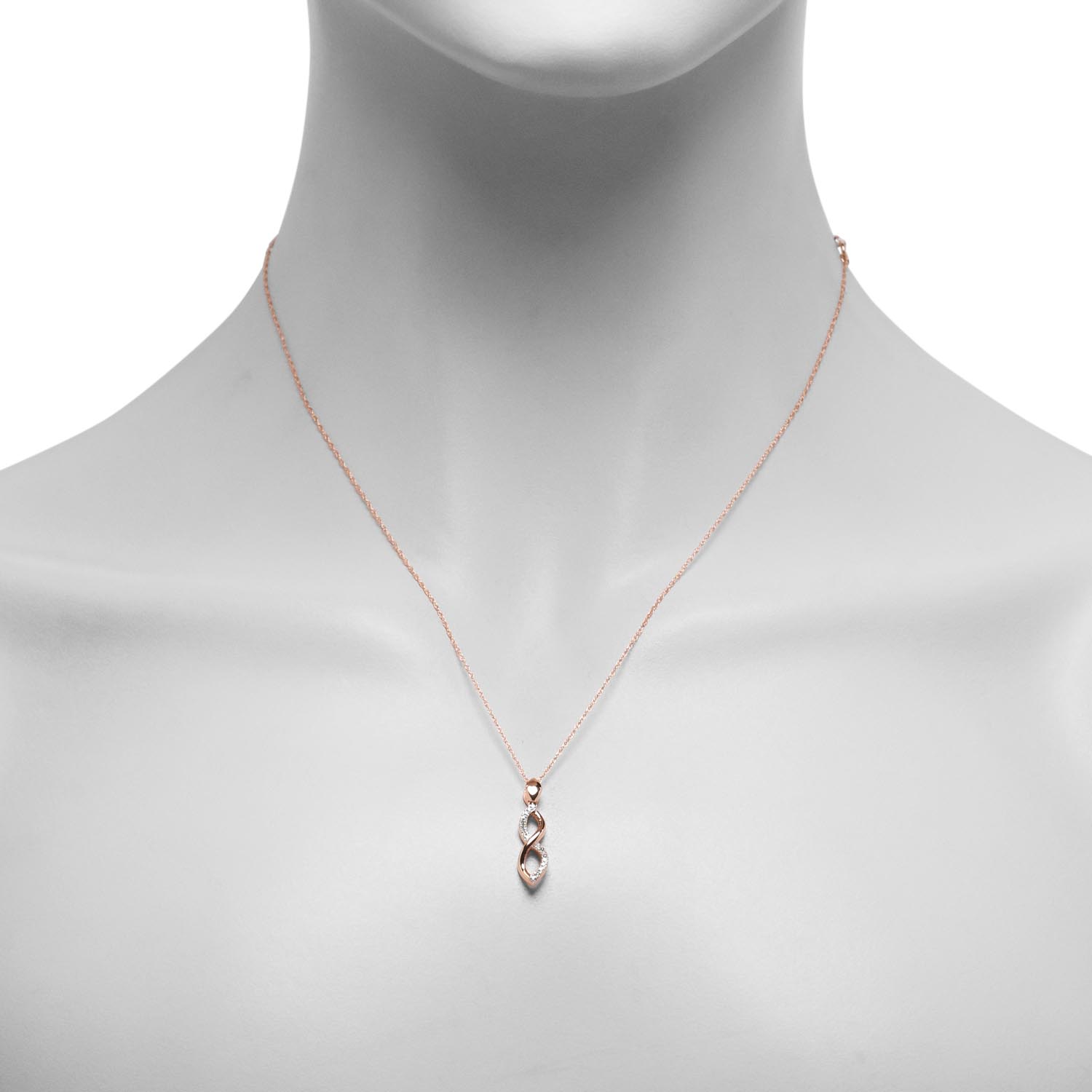 Diamond Twist Necklace in 10kt Rose Gold (1/10ct tw)