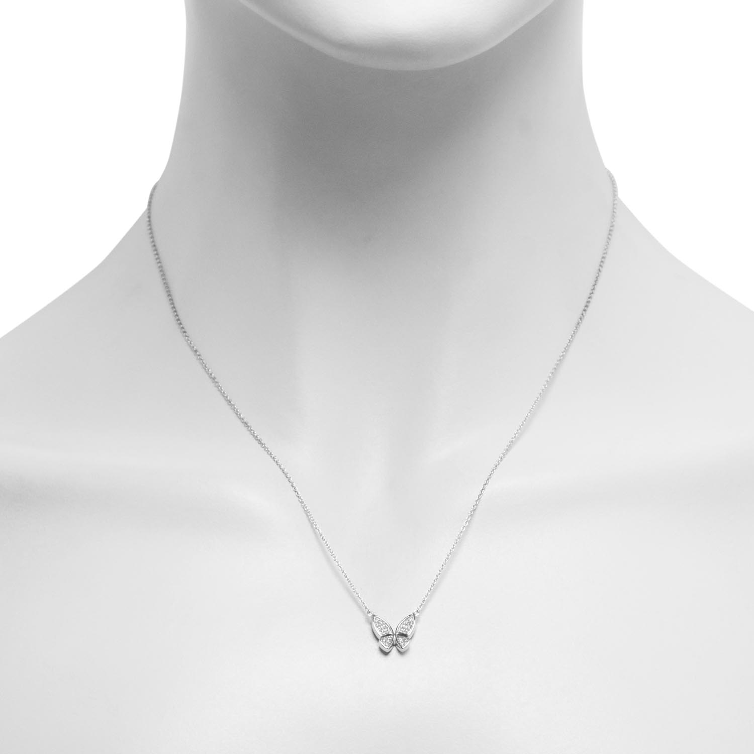 Diamond Butterfly Necklace in 14kt White Gold (1/10ct tw)