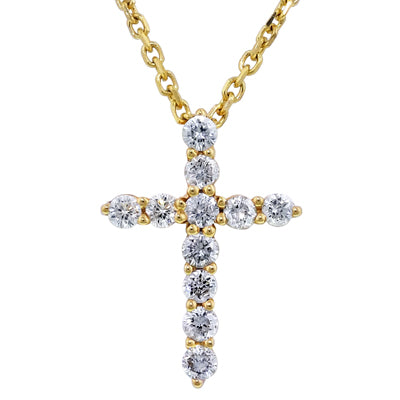 Diamond Cross Necklace in 14kt Yellow Gold (1/4ct tw)
