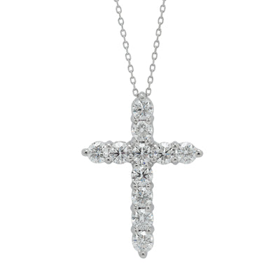 Diamond Cross Necklace in 14kt White Gold (2ct tw)