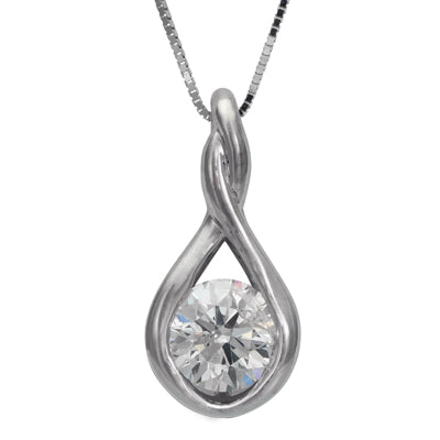 Diamond Necklace in 14kt White Gold (1ct)