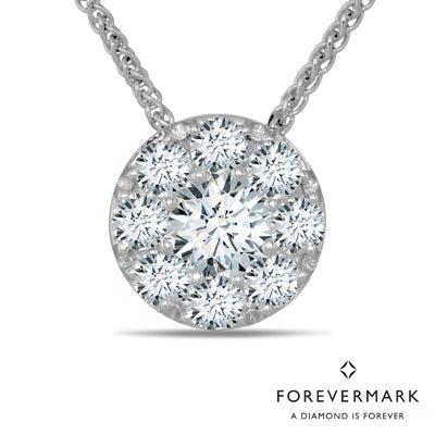 Forevermark Eternal Collection Diamond Halo Necklace in 18kt White Gold (3/8ct tw)