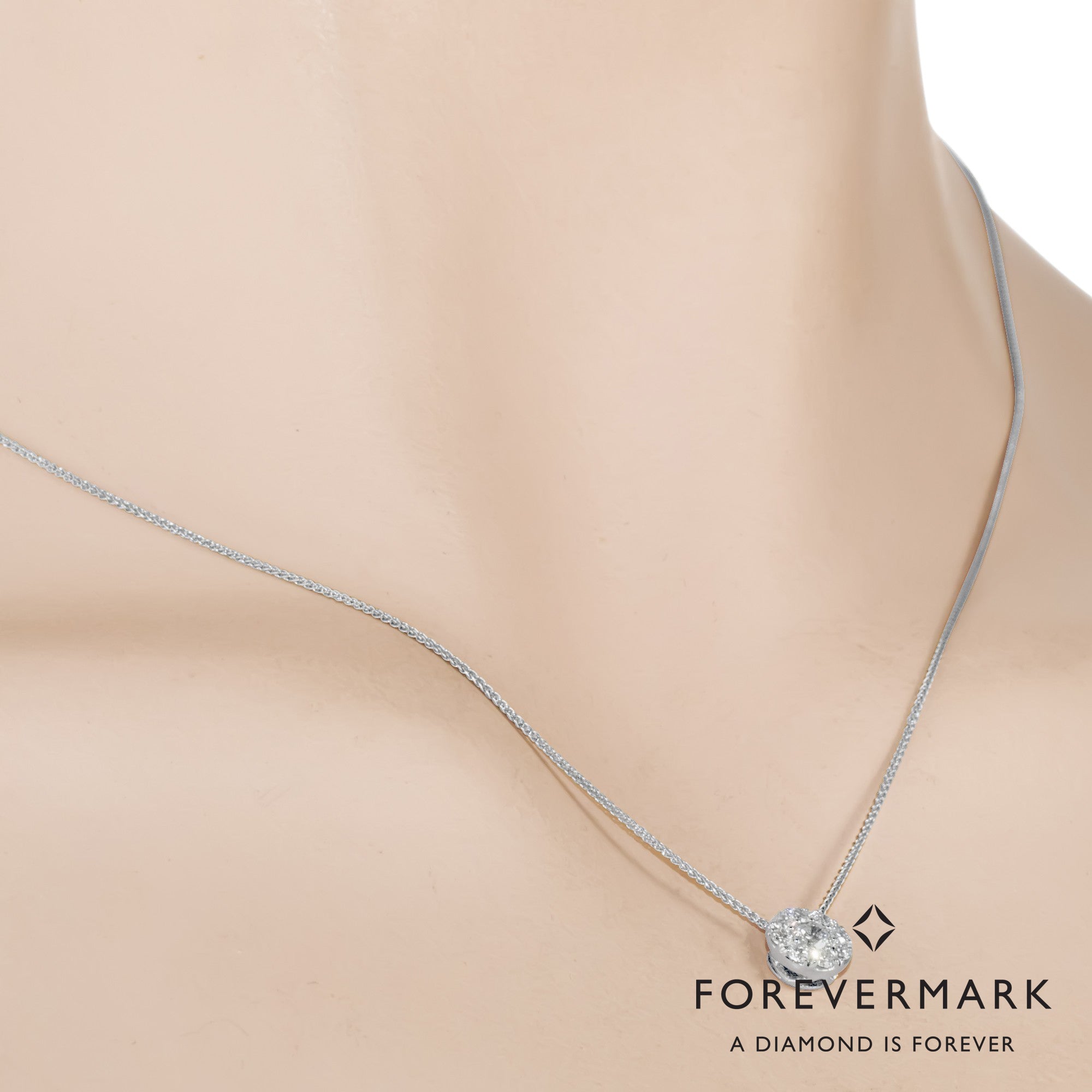 De Beers Forevermark Eternal Collection Diamond Halo Necklace in 18kt White Gold (3/8ct tw)