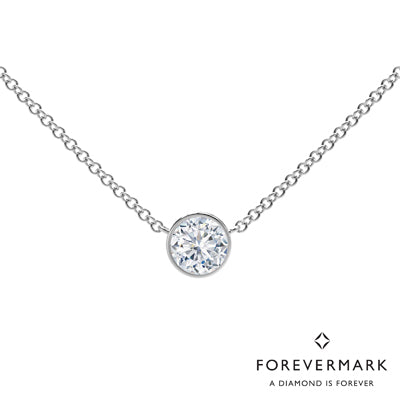 De Beers Forevermark Tribute Collection Round Diamond Necklace in 18kt White Gold (1/5ct)