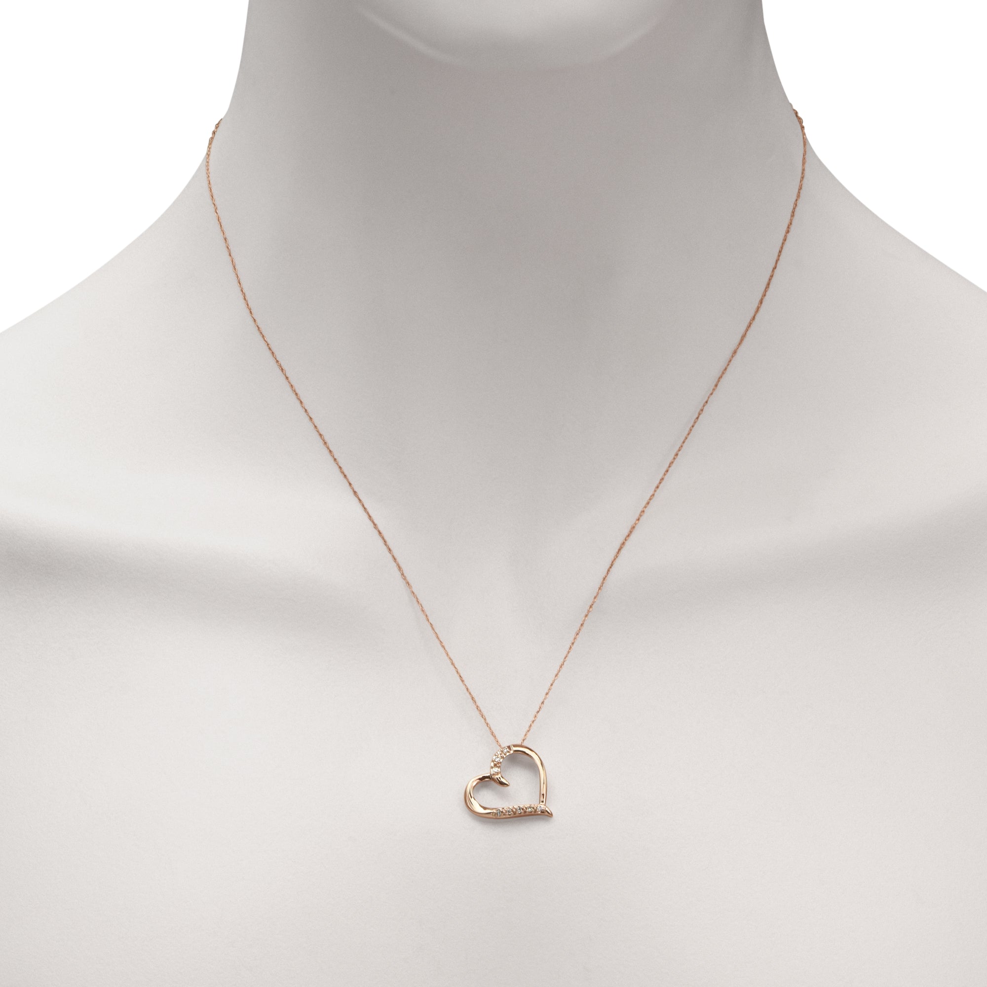 Diamond Heart Necklace in 10kt Rose Gold (.05ct tw)