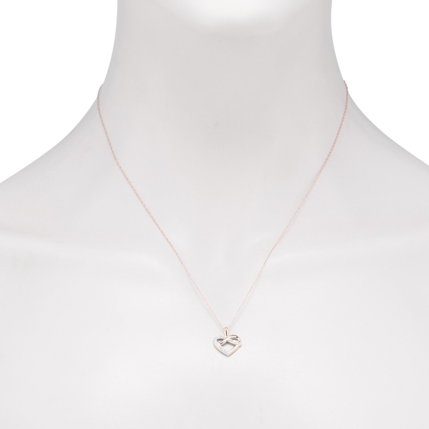 Diamond Heart Necklace in 10kt Rose Gold (1/20ct tw)