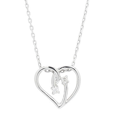 Diamond Heart Necklace in Sterling Silver (1/20ct tw)