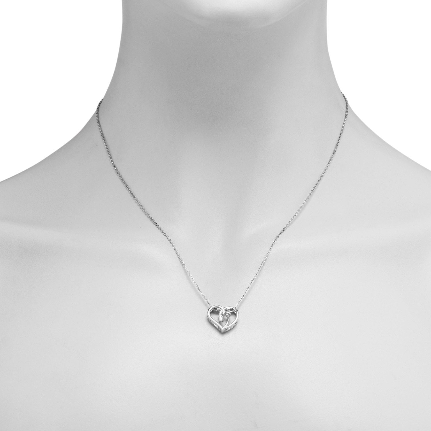 Diamond Heart Necklace in Sterling Silver (1/20ct tw)